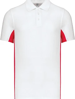 Kariban K 232 2-barevné piqué polo "Flag" 20.K232 white/red