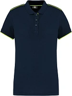 WK WK 271 Dámské pracovní piqué polo "Day-to-Day" 20.W271 navy/fluorescent yellow