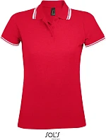SOL'S Pasadena Women Dámské piqué polo 25.0578 red/white