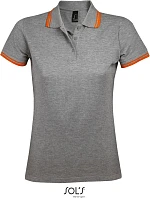 SOL'S Pasadena Women Dámské piqué polo 25.0578 melange grey/orange