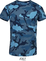 SOL'S Camo Men Pánské maskáčové tričko 25.1188 blue camo