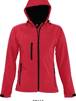 SOL'S Replay Women Dámská 3-vrstvá softshellová bunda s kapucí 25.6802 pepper red