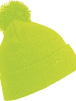 Result Headwear RC 028J Dětská pletená čepice s bambulí 28.028J fluorescent yellow