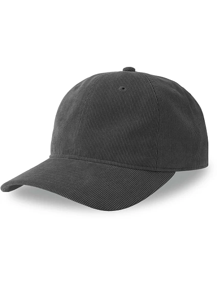 Atlantis Headwear Creep-S 6 panelová manšestrová kšiltovka 33.0227 dark grey Atlantis Headwear Creep-S 6 panelová manšestrová kšiltovka 33.0227 dark grey