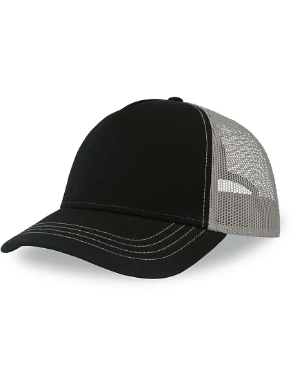 Atlantis Headwear Rapper Canvas-S 5 panelová Trucker kšiltovka 33.0234 black/grey Atlantis Headwear Rapper Canvas-S 5 panelová Trucker kšiltovka 33.0234 black/grey