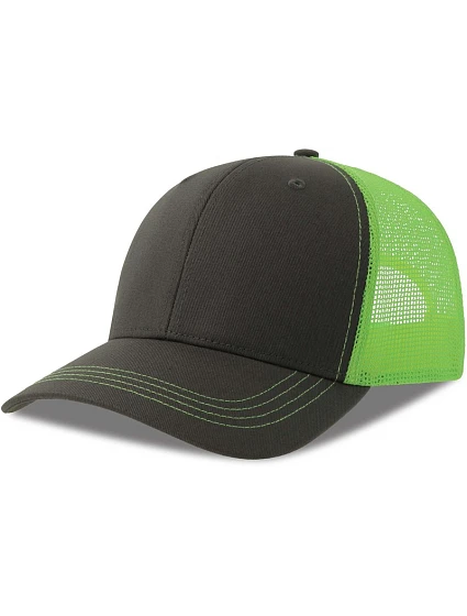 Atlantis Headwear Sonic-S 6 panelová Trucker kšiltovka 33.0259 dark grey/green fluo Atlantis Headwear Sonic-S 6 panelová Trucker kšiltovka 33.0259 dark grey/green fluo