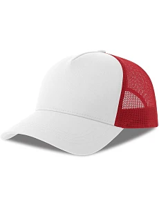 Atlantis Headwear Rapper Cotton-S 5 panelová Trucker kšiltovka 33.0260 white/red
