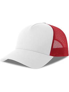 Atlantis Headwear Rapper Cotton-S 5 panelová Trucker kšiltovka 33.0260 white/red