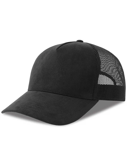 Atlantis Headwear Rapper Suede-S 5 panelová Trucker kšiltovka 33.0261 black Atlantis Headwear Rapper Suede-S 5 panelová Trucker kšiltovka 33.0261 black