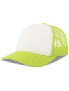 Atlantis Headwear Rapper-S 5 panelová Trucker kšiltovka 33.0262 white/yellow fluo