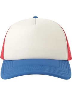 Atlantis Headwear Rapper-S 5 panelová Trucker kšiltovka 33.0262 white/red/royal