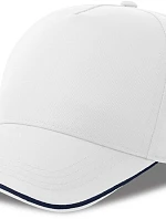 Atlantis Headwear Recy Five Piping 5 panelová sandwich kšiltovka 33.0282 white/navy