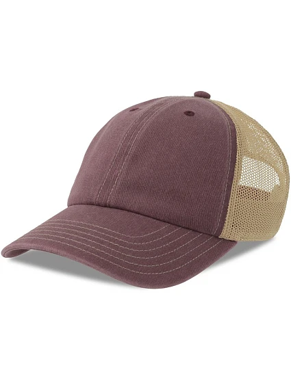 Atlantis Headwear Teon 6 panelová kšiltovka Vintage Trucker 33.0303 burgundy/khaki Atlantis Headwear Teon 6 panelová kšiltovka Vintage Trucker 33.0303 burgundy/khaki