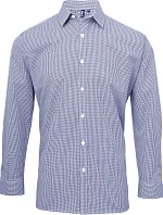 Premier PR 220 Popelínová kostkovaná košile s dl. rukávem 39.0220 navy/white
