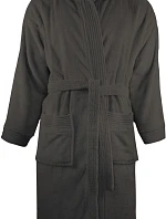 The One Towelling Bathrobe hooded Župan s kapucí 48.1021 anthracite