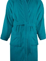 The One Towelling Bathrobe hooded Župan s kapucí 48.1021 turquoise