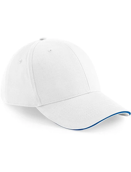 Beechfield B 20 6 panelová sandwich kšiltovka "Athleisure" 53.0020 white/bright royal
