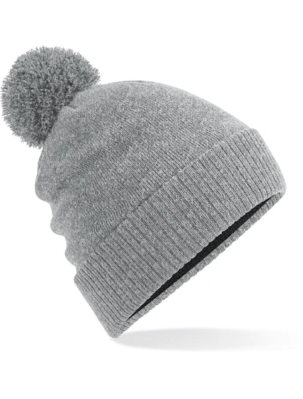 Beechfield B 502 Vodoodpudivá pletená čepice s bambulí 53.0502 heather grey