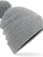 Beechfield B 502 Vodoodpudivá pletená čepice s bambulí 53.0502 heather grey