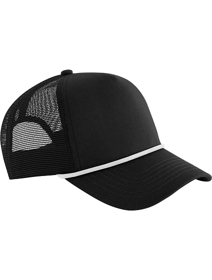 Beechfield B 633 5 panelová Trucker kšiltovka "Rope" 53.0633 black/white Beechfield B 633 5 panelová Trucker kšiltovka "Rope" 53.0633 black/white