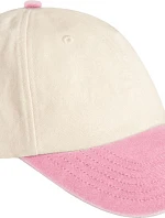 Beechfield B 673 6 panelová nízkoprofil kontrastní kšiltovka 53.0673 natural/vintage dusky pink