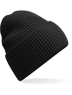 Beechfield B 384R Dlouhá pletená čepice s manžetou 53.384R black