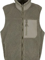 Build your Brand BY 407 Unisex fleeceová vesta "Bonded Sherpa" 56.0407 pale olive
