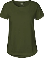 Neutral O 80012 Dámské bio tričko s ohrnutými rukávy 77.8012 military