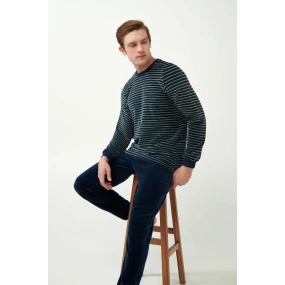 Vamp - Sametové pánské pyžamo s manžetami 21961 - Vamp