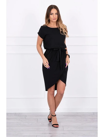 Šaty s obálkou dole černé
