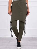 Kalhoty/oblek s nápisem selfie khaki