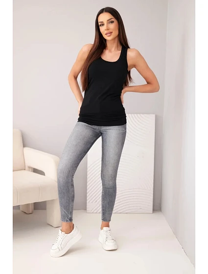 Dámská tílko z bavlny s kulatým výstřihem černá