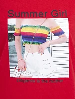 Halenka s potiskem Summer Girl červená