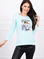 Halenka s potiskem Collage mint