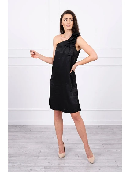 Šaty s mašlí na model 18744302 černé - K-Fashion