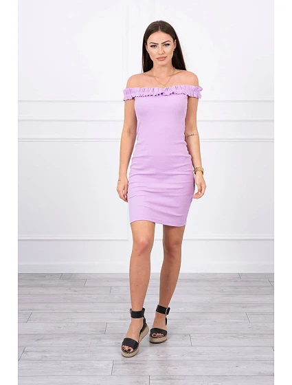 Španělské šaty s volánky fialové