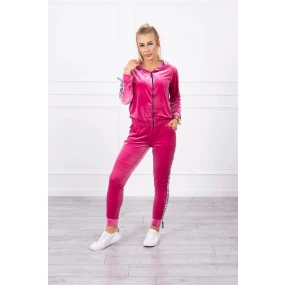 Velurová souprava s ozdobnými model 21752926 fuchsiová - K-Fashion Velurová souprava s ozdobnými model 21752926 fuchsiová - K-Fashion