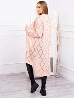 Svetr s geometrickým vzorem pudrově růžový