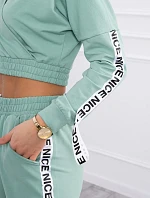 Sada s ozdobnými stuhami tmavě mátová