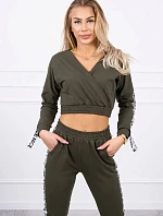 Sada s ozdobnými khaki stuhami