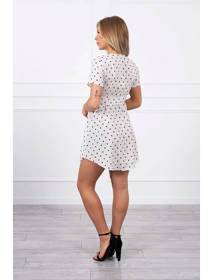 Šaty s puntíky v barvě ecru
