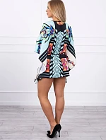 Netopýří šaty s vázáním v pase v mátové barvě