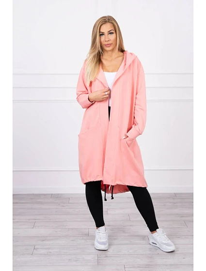 Nadměrná šedá bunda s kapucí model 18747287 - K-Fashion