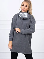 Zateplená mikina s kapucí v grafitové barvě