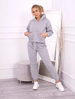 Hřejivá souprava s mikinou se zavazováním vpředu šedá