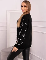 Vánoční svetr se sobem černý