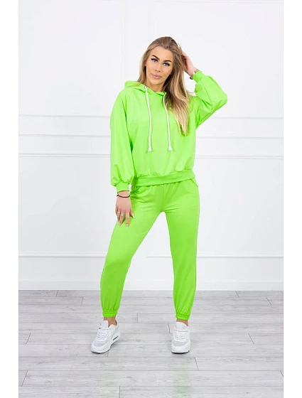 Souprava mikiny s kapucí neonově zelená