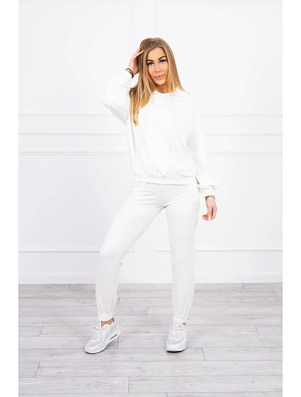 Tepláková souprava s kapucí ecru