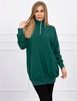 Mikina se zipem a kapsami zelená