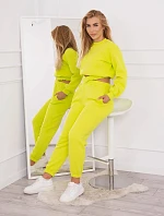 Zateplená souprava s krátkou mikinou pistácie